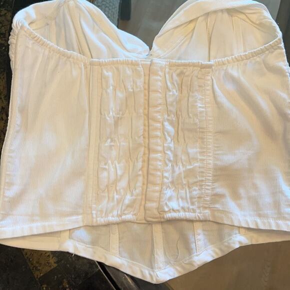 Bustier -CAMISOLE - Jeane Europe -white cotton - ribbed cotton Europeana - Picture 2 of 4